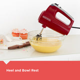 Helix Performance Premium Hand Mixer, 5-Speed Mixer, Red,