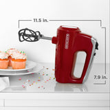 Helix Performance Premium Hand Mixer, 5-Speed Mixer, Red,