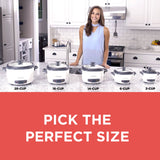 6-Cup Rice Cooker with Steaming Basket, White