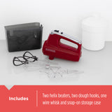 Helix Performance Premium Hand Mixer, 5-Speed Mixer, Red,